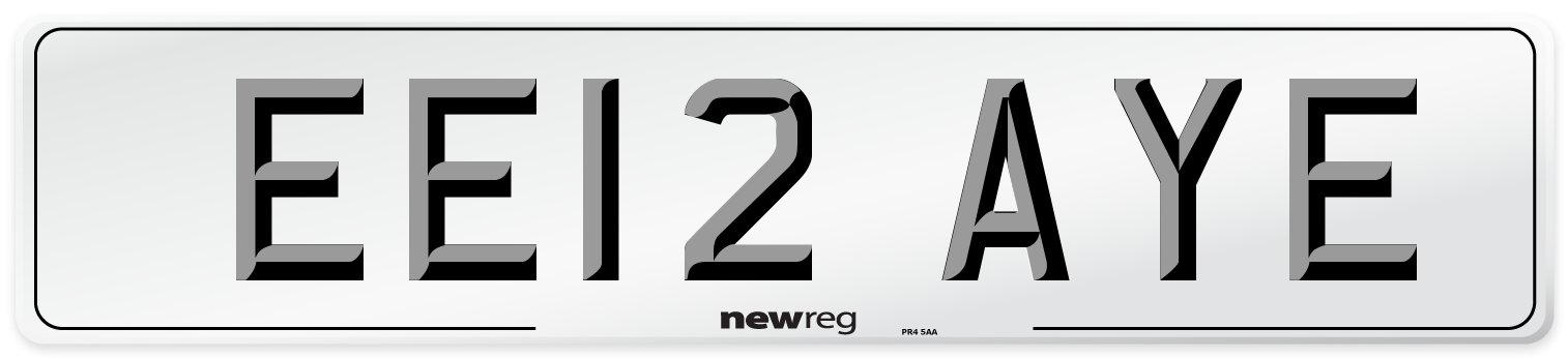 EE12 AYE Number Plate from New Reg